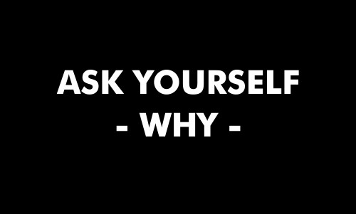 Ask yourself why